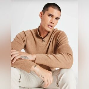 Mens Kit and Ace Kaslo Merino Henley Sweater Mock Neck Size Large